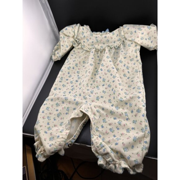Vtg Carter’s Baby Floral 1 Piece Corduroy Ribbed Lace Trimmed 6 Months USA Made - Picture 1 of 12